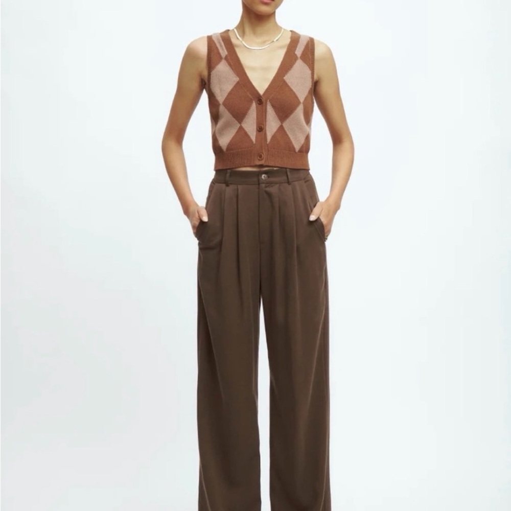 Reformation Wide-Leg Mason Pants in Brown - US 6